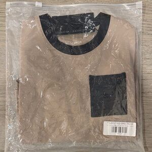 Little Bipsy Two Tone Long Sleeve Pocket Tee Greige